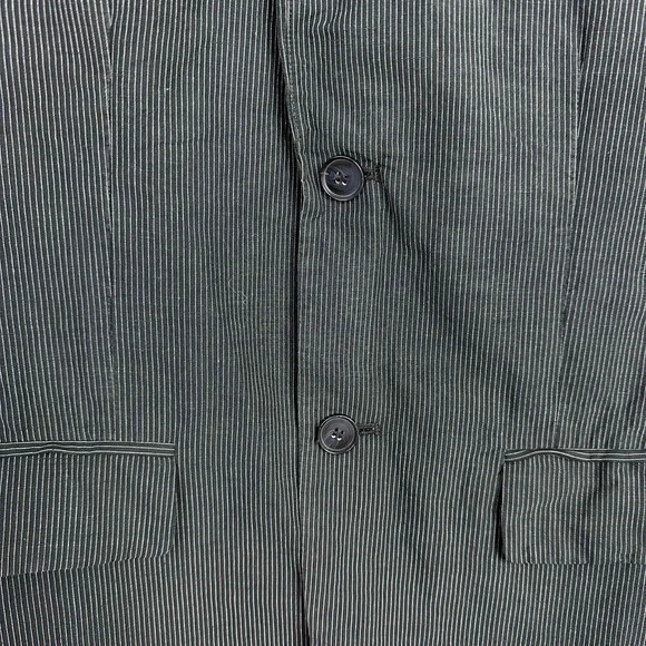 Club Monaco Blazer Men's Size 38 Black Pinstripe Linen Blend Career Casual - Picture 4 of 12